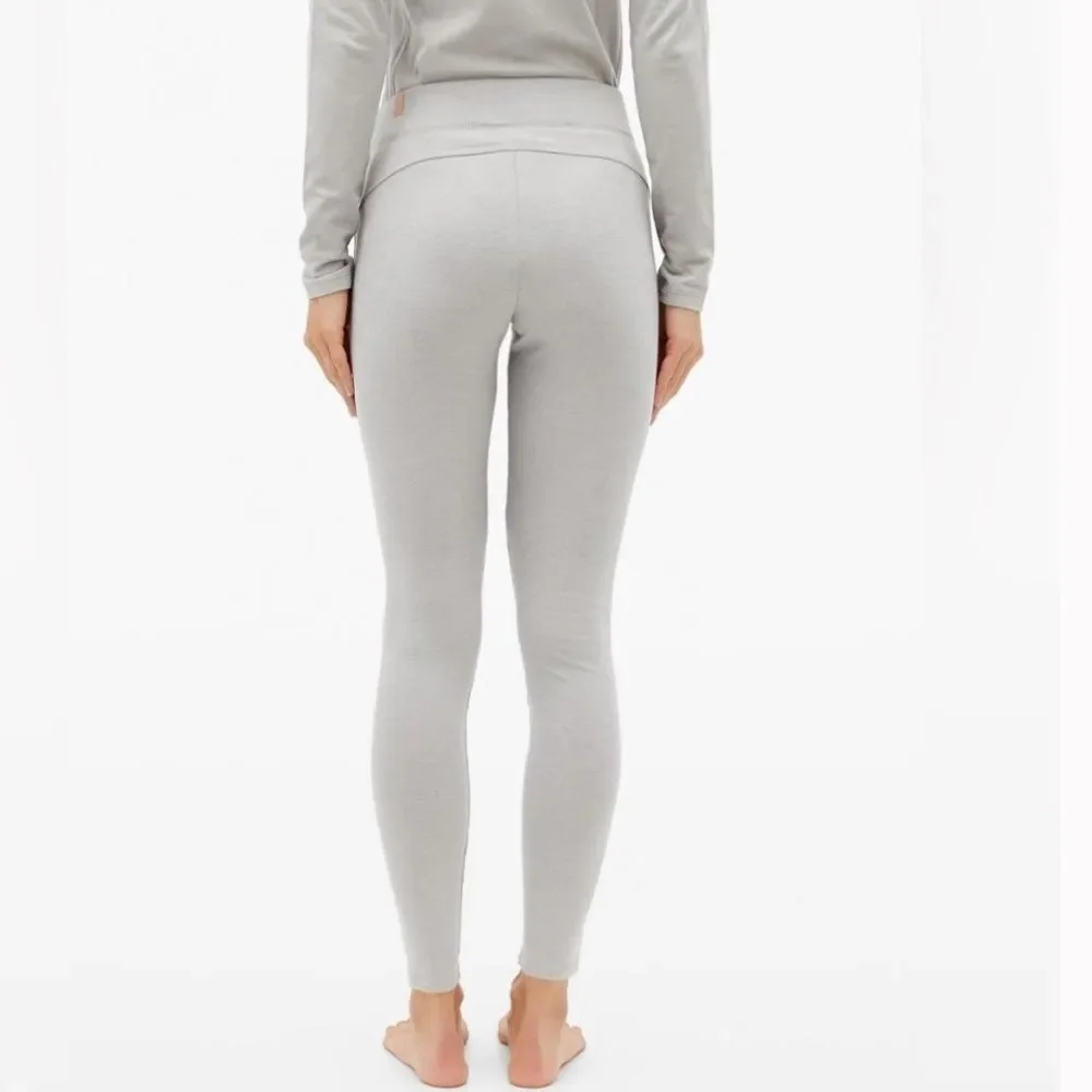 Lunya Restore Pocket Leggings Supima Cotton Blend Yoga Pant Light Grey XS